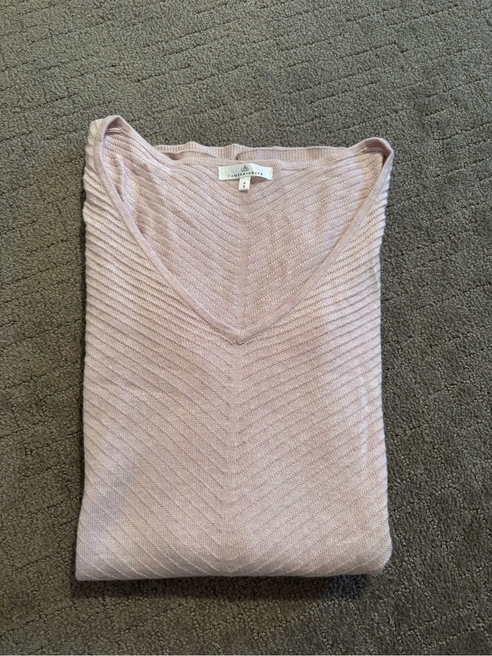 Cashmere Blend Light Pink V-Neck Sweater